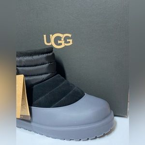 UGG BLACK CLASSIC MINI PULL-ON WEATHER WINTER BOOTS, MEN US 12 NEW
